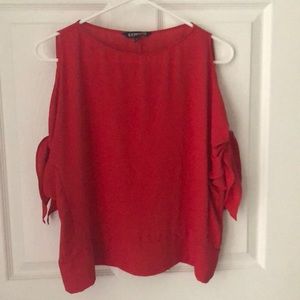 Cute red Express blouse with bow tie detailing